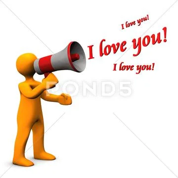Megaphone i love you Stock Illustration