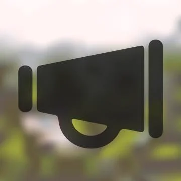 Megaphone icon on blurred background Illustrazione stock