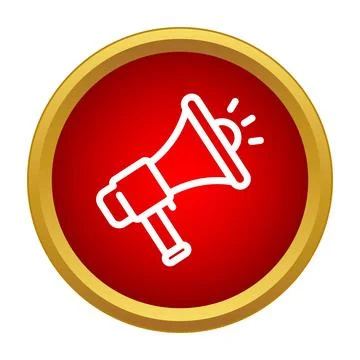 Megaphone icon broadcasting an important announcement message 스톡 일러스트