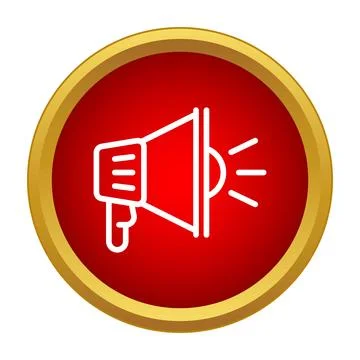 Megaphone icon broadcasting an important message or alert signal Stock Illustration