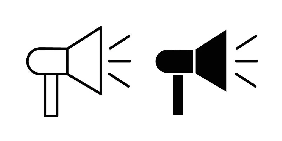 Megaphone icon bundle for website design projects Stock Illustration