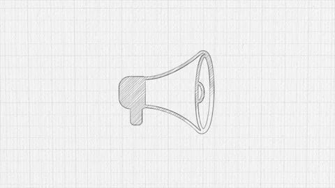 Megaphone icon with color drawing effect. Doodle animation. 4K Stock-Footage 185622659