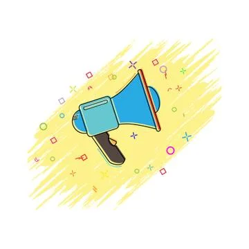 Megaphone icon. Comic book style icon with splash effect. flat style Stock Illustration