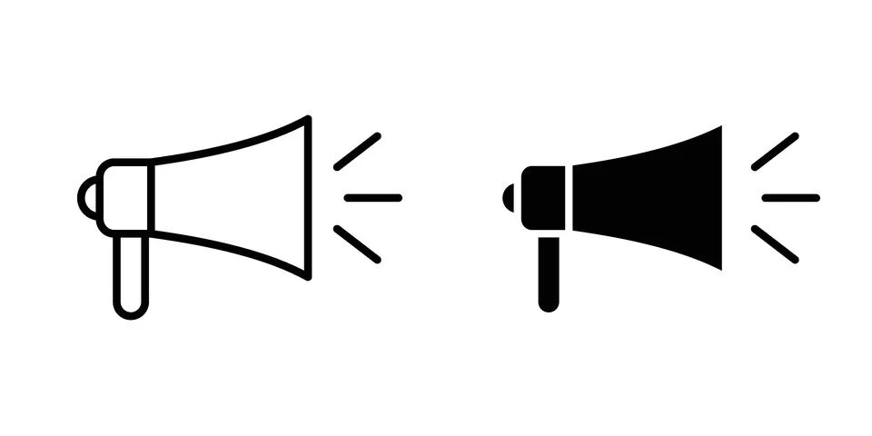 Megaphone icon for design projects and web UI Stock Illustration