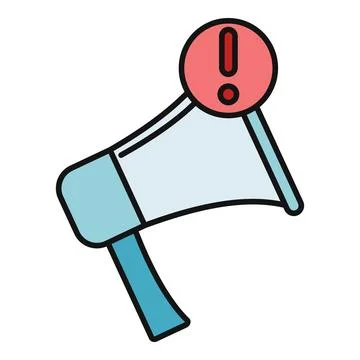 Megaphone icon displaying an important warning or alert message 스톡 일러스트