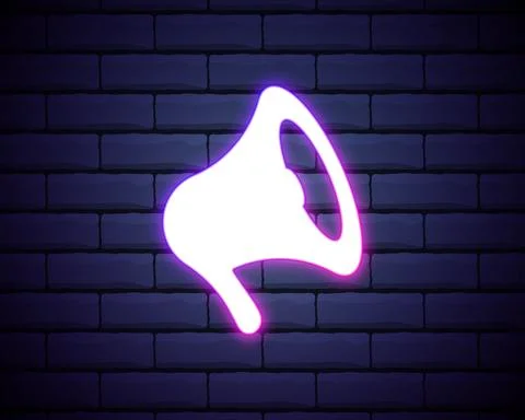 Megaphone icon. Elements of Media in neon style icons. Simple icon for websit 스톡 일러스트