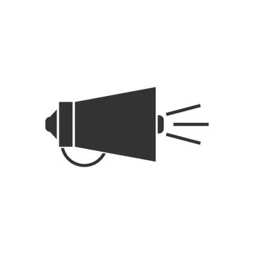 Megaphone icon flat Stock Illustration