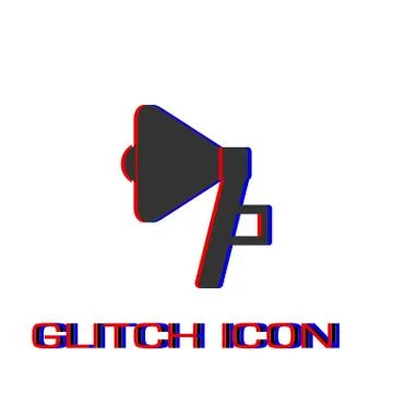 Megaphone icon flat. Stock Illustration