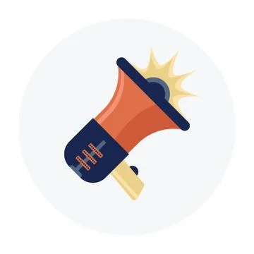 Megaphone Icon, Flat Style 스톡 일러스트