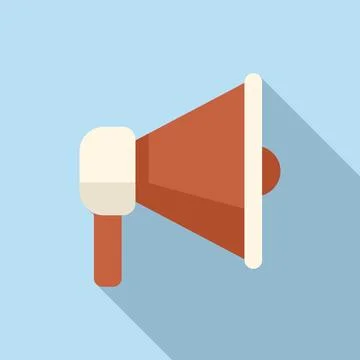 Megaphone icon flat vector. Computer interface Stock Illustration