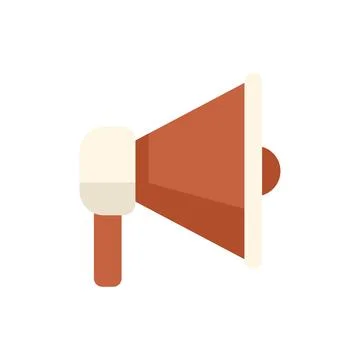 Megaphone icon flat vector. Computer interface Stock Illustration