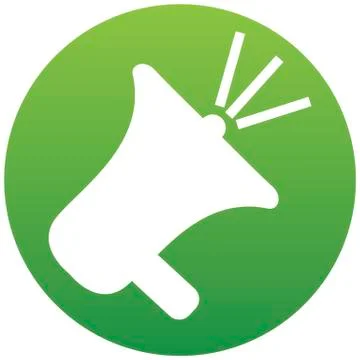 Megaphone icon. Flat vector illustration in green on white background. EPS 10 Ilustración de archivo
