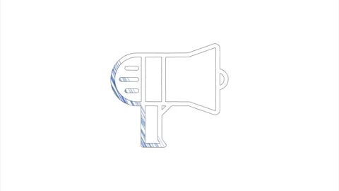 Megaphone icon in hand draw style. Motion graphics Stockbeeldmateriaal 151561729