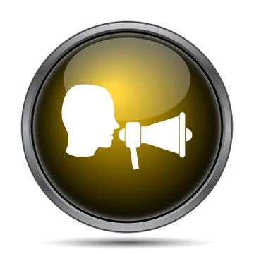 Megaphone icon. Internet button on white background.. Stock Illustration
