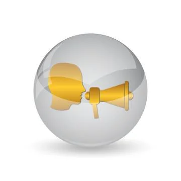 Megaphone icon. Internet button on white background. . Stock Illustration