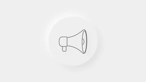 Megaphone icon isolated on white background. Speaker sign. 4K Stock Footage 156134134