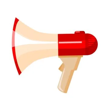 Megaphone icon isolated on white background. Speaker, loudspeaker in flat sty Stock Illustration