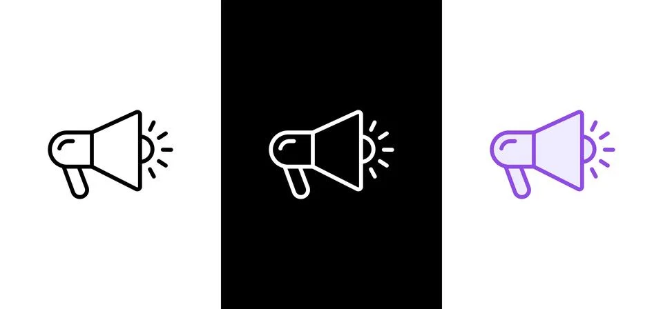 Megaphone icon. Loudspeaker linear vector illustration. Speech and announce.. Stockillustratie