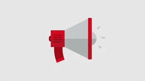 Megaphone icon motion graphics animation with alpha channel, transparent back Stock Footage 206760860