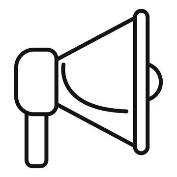 Megaphone icon outline vector. Computer interface Stock Illustration