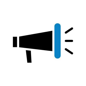 Megaphone icon solid blue black business symbol illustration. イラスト素材