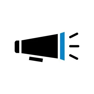 Megaphone icon solid blue black business symbol illustration. Stock Illustration