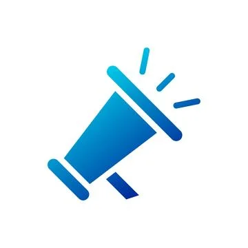 Megaphone icon solid gradient blue business symbol illustration. イラスト素材