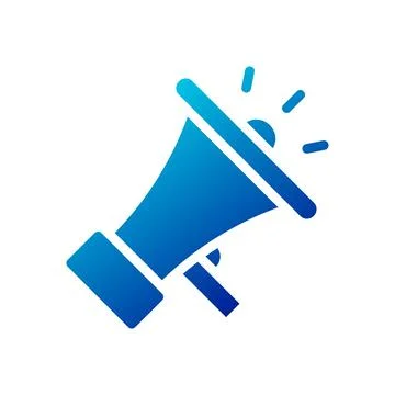 Megaphone icon solid gradient blue business symbol illustration. イラスト素材