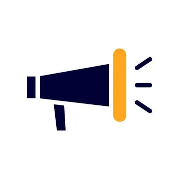 Megaphone icon solid orange black business symbol illustration. Stockillustratie