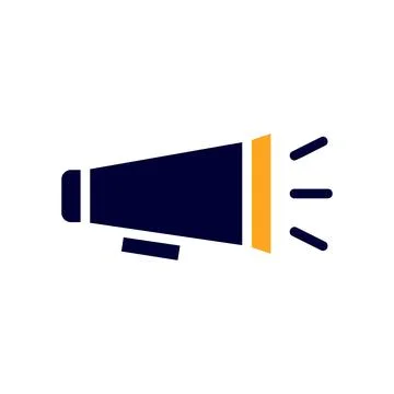 Megaphone icon solid orange black business symbol illustration. 스톡 일러스트