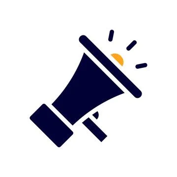 Megaphone icon solid orange black business symbol illustration. イラスト素材