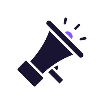Megaphone icon solid purple black business symbol illustration. イラスト素材
