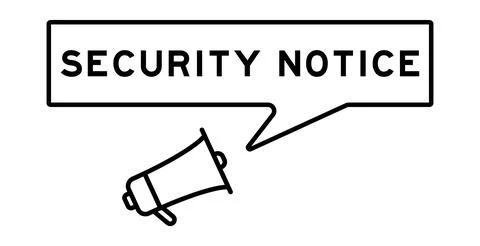 Megaphone icon with speech bubble in word security notice on white background イラスト素材
