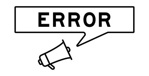 Megaphone icon with speech bubble in word error on white background Stock-Illustration
