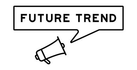 Megaphone icon with speech bubble in word future trend on white background Stock Illustration
