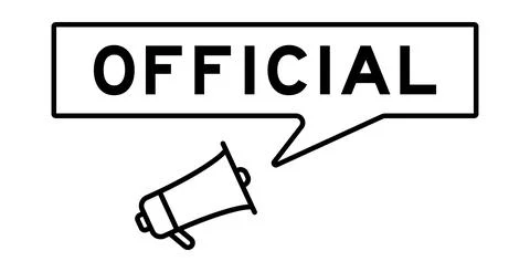 Megaphone icon with speech bubble in word official on white background Stock Illustration