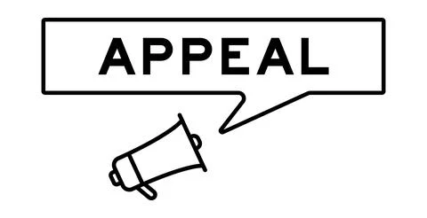 Megaphone icon with speech bubble in word appeal on white background Stock Illustration