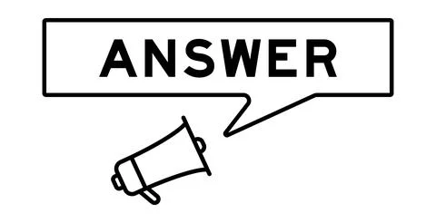 Megaphone icon with speech bubble in word answer on white background 스톡 일러스트
