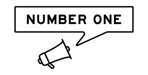 Megaphone icon with speech bubble in word number one on white background Stock Illustration