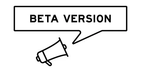 Megaphone icon with speech bubble in word beta version on white background Stock Illustration