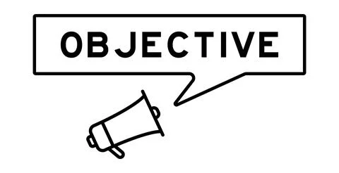 Megaphone icon with speech bubble in word objective on white background Stock Illustration