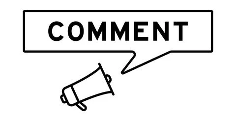 Megaphone icon with speech bubble in word comment on white background Illustrazione stock