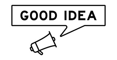 Megaphone icon with speech bubble in word good idea on white background Stock Illustration