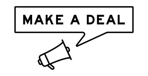 Megaphone icon with speech bubble in word make a deal on white background Stock Illustration