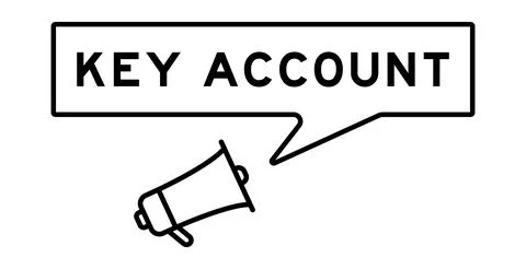 Megaphone icon with speech bubble in word key account on white background Stock Illustration