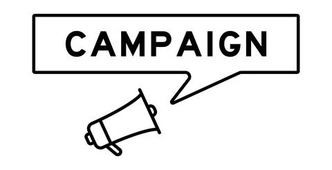 Megaphone icon with speech bubble in word campaign on white background Stock Illustration