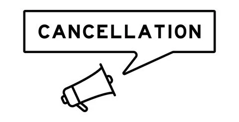 Megaphone icon with speech bubble in word cancellation on white background Stock Illustration