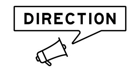 Megaphone icon with speech bubble in word direction on white background Stock Illustration