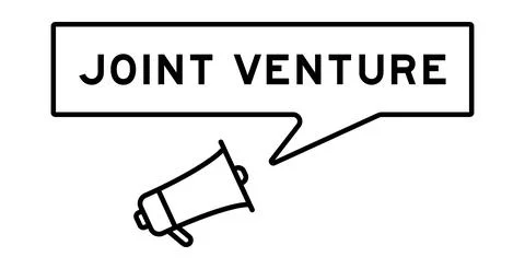 Megaphone icon with speech bubble in word joint venture on white background Stock-Illustration