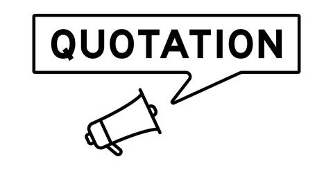 Megaphone icon with speech bubble in word quotation on white background 스톡 일러스트